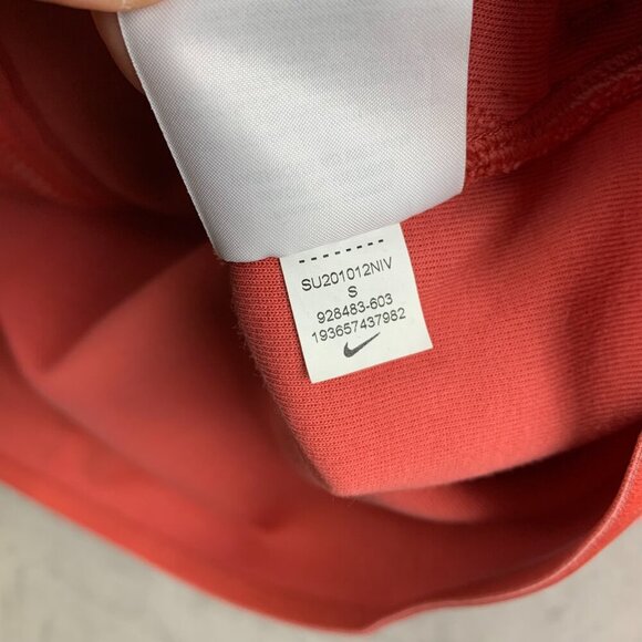 Nike Mens Sweater Small Salmon Pink Red Full Zip Hoodie Tech Fleece Windrunner - Picture 7 of 13